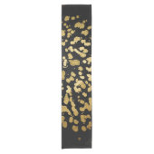 Verf Splatter in Faux Gold en Black Korte Tafelloper (Voorkant)