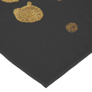 Verf Splatter in Faux Gold en Black Korte Tafelloper