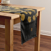 Verf Splatter in Faux Gold en Black Korte Tafelloper (Voorbeeld)