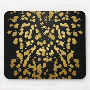 Verf Splatter in Faux Gold en Black Muismat