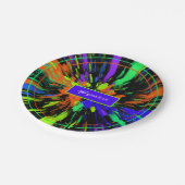 Verf Splatter Kleurrijke Neon Custom Papieren Bordje (Gekanteld)