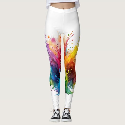 Verf Splatter Leggings (Voorkant)