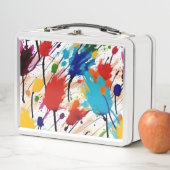 Verf Splatter Metalen Lunchbox, Art Supplies Box (In situ)
