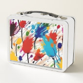 Verf Splatter Metalen Lunchbox, Art Supplies Box (Achterkant)