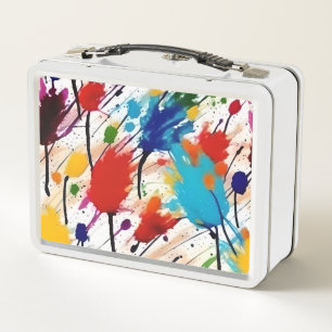 Verf Splatter Metalen Lunchbox, Art Supplies Box