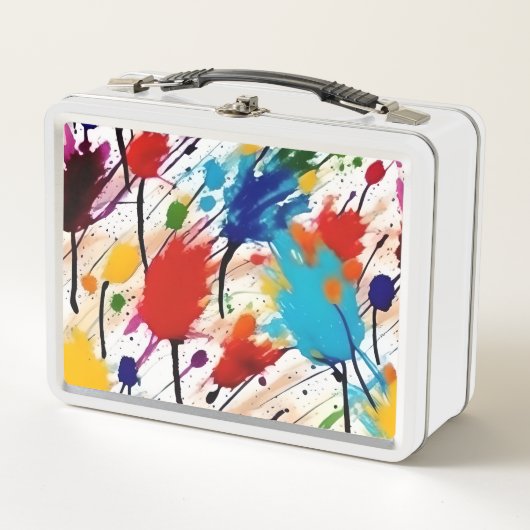 Verf Splatter Metalen Lunchbox, Art Supplies Box (Voorkant)