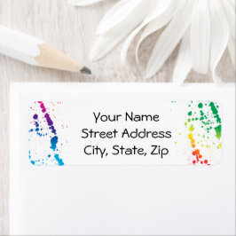 [Verf Splatter] Modern Abstract artistiek wit Etiket