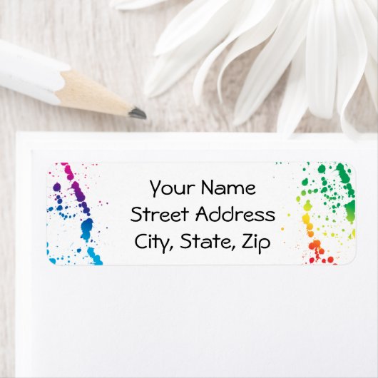 [Verf Splatter] Modern Abstract artistiek wit Etiket (Insitu)