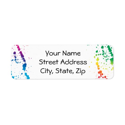 [Verf Splatter] Modern Abstract artistiek wit Etiket (Voorkant)