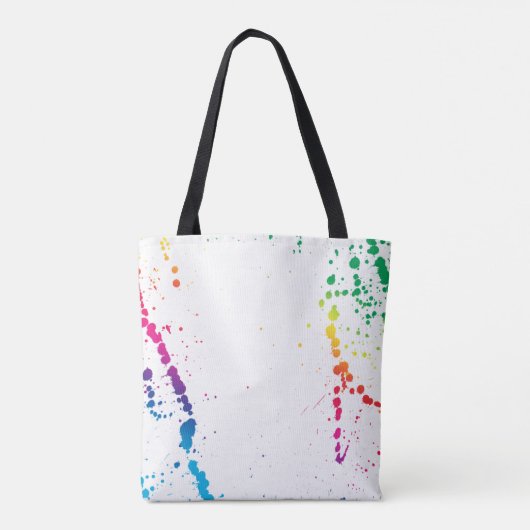 [Verf Splatter] Modern Abstract artistiek wit Tote Bag (Achterkant)