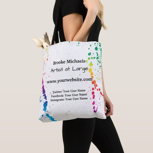 [Verf Splatter] Modern Abstract artistiek wit Tote Bag (Dichtbij)