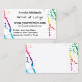 [Verf Splatter] Modern Abstract artistiek wit Visitekaartje (Voorkant / Achterkant)