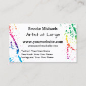 [Verf Splatter] Modern Abstract artistiek wit Visitekaartje (Voorkant)