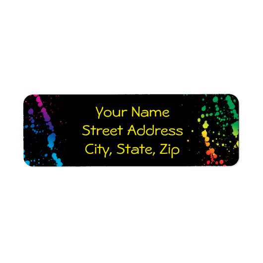 [Verf Splatter] Modern Abstract artistiek zwart Etiket (Voorkant)