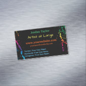 [Verf Splatter] Modern Abstract artistiek zwart Magnetisch Visitekaartje (Voorbeeld)