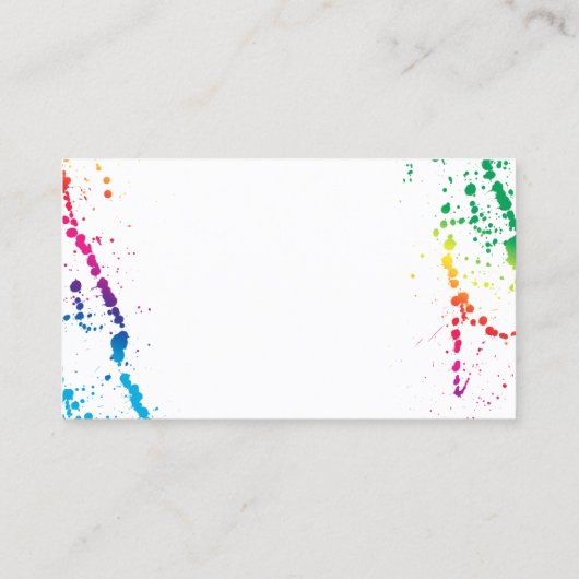 [Verf Splatter] Modern Abstract artistiek zwart Visitekaartje (Achterkant)