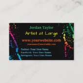 [Verf Splatter] Modern Abstract artistiek zwart Visitekaartje (Voorkant)