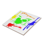 Verf Splatter Muziekinstrumenten Band Graffiti Tegeltje (Zijkant)