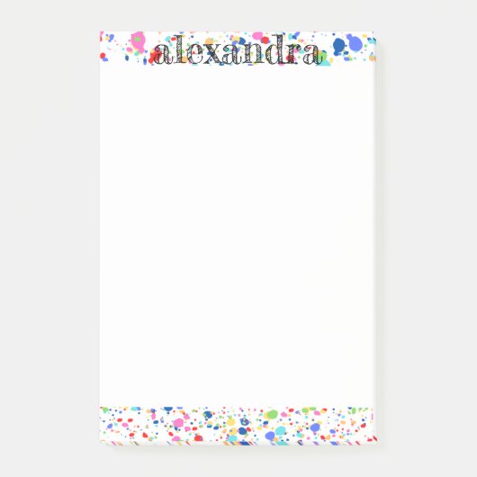 Verf Splatter Name Notes - Multi Rainbow (Voorkant)