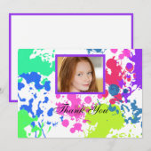 Verf Splatter Neon Foto Hartelijk dank Bedankkaart (Voorkant / Achterkant)