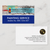 Verf Splatter op Brick Wall Painter Visitekaartje (Voorkant / Achterkant)