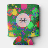 Verf Splatter op de schaduw van Groene Koelbox Blikjeskoeler (Achterkant)