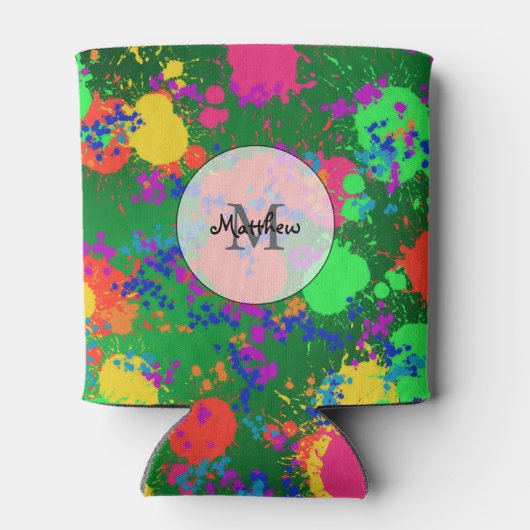 Verf Splatter op de schaduw van Groene Koelbox Blikjeskoeler (Achterkant)