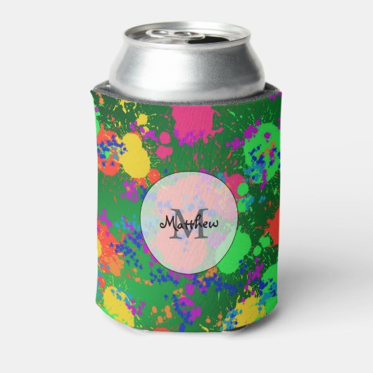 Verf Splatter op de schaduw van Groene Koelbox Blikjeskoeler (Blikje Achterkant)