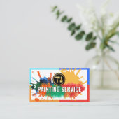 Verf Splatter op kleurrijke Lijsten rand Visitekaartje (Staand voorkant)