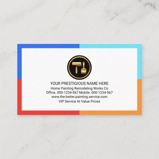 Verf Splatter op kleurrijke Lijsten rand Visitekaartje (Achterkant)