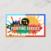 Verf Splatter op kleurrijke Lijsten rand Visitekaartje (Voorkant)