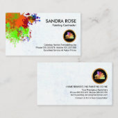 Verf Splatter op wit peeling behang Visitekaartje (Voorkant / Achterkant)