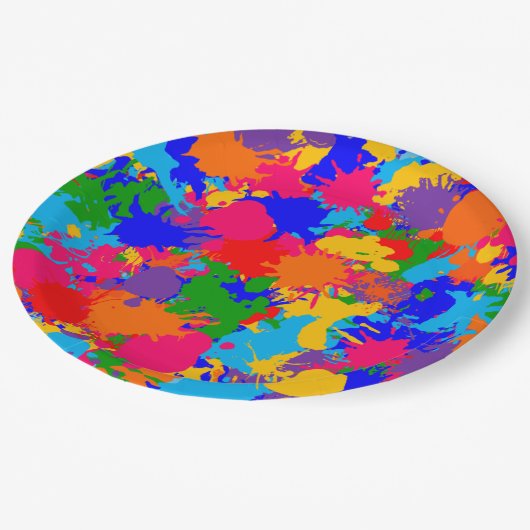 Verf Splatter Papieren Bordje (Gekanteld)