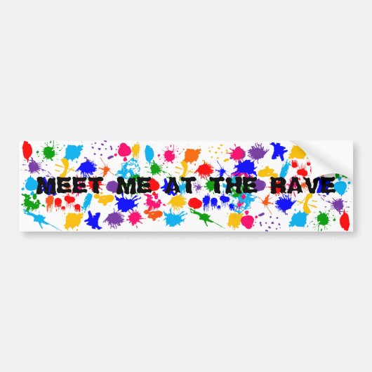 Verf Splatter Raver Bumpersticker (Voorkant)