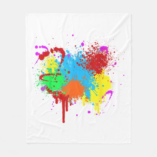  Verf Splatter Schilderij Abstracte Kunstverf Fleece Deken (Voorkant)
