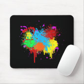 Verf Splatter Schilderij Abstracte Kunstverf Muismat (Met muis)