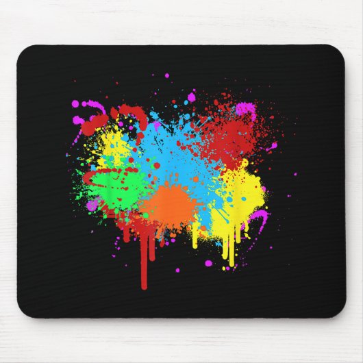Verf Splatter Schilderij Abstracte Kunstverf Muismat (Voorkant)