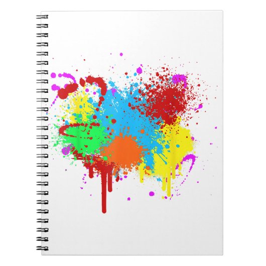 Verf Splatter Schilderij Abstracte Kunstverf Notitieboek (Voorkant)
