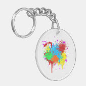  Verf Splatter Schilderij Abstracte Kunstverf Sleutelhanger (Voorkant Links)