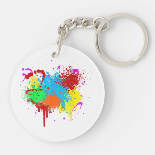  Verf Splatter Schilderij Abstracte Kunstverf Sleutelhanger (Achterkant)