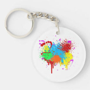Verf Splatter Schilderij Abstracte Kunstverf Sleutelhanger