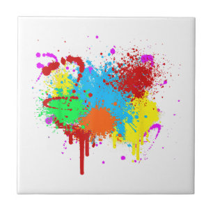Verf Splatter Schilderij Abstracte Kunstverf Tegeltje