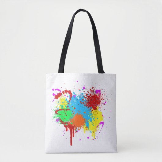  Verf Splatter Schilderij Abstracte Kunstverf Tote Bag (Voorkant)