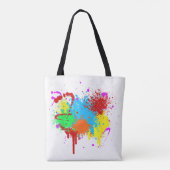  Verf Splatter Schilderij Abstracte Kunstverf Tote Bag (Achterkant)