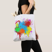  Verf Splatter Schilderij Abstracte Kunstverf Tote Bag (Dichtbij)