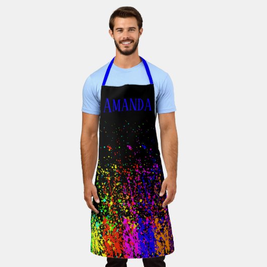 Verf Splatter Schort (Gedragen)