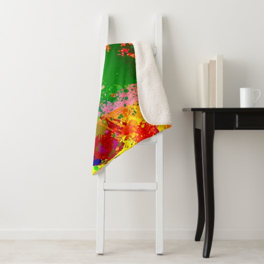 Verf Splatter Sherpa Deken (In situ)