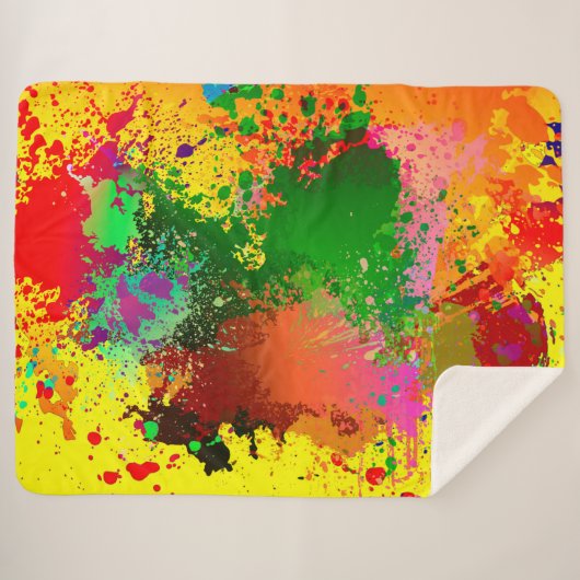 Verf Splatter Sherpa Deken (Voorkant (horizontaal))