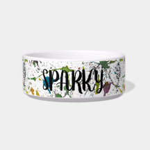 Verf Splatter Splash Pet Bowl Aangepaste naam