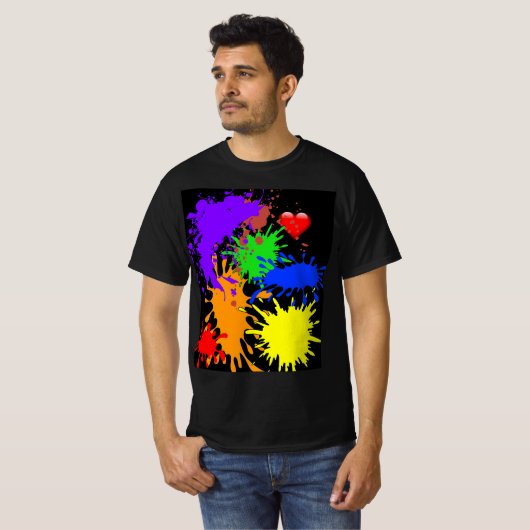 Verf Splatter T-shirt (Voorkant volledig)